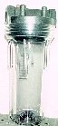 Clear 10 Inch Cartridge Filter for visual inspection of the water filter inside without opening.