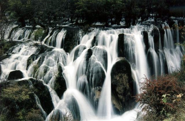 Soft water running over a cliff image